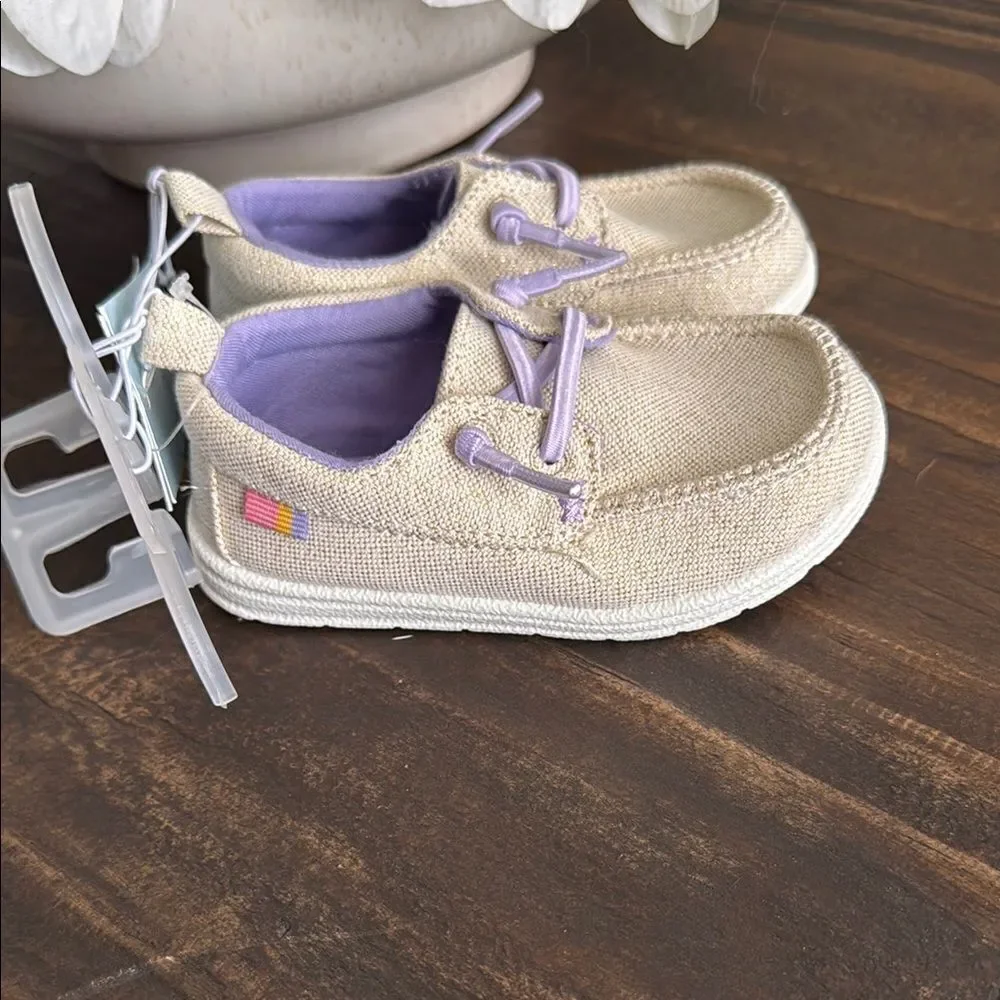 Kids Beige and Purple Shoes Cat & Jack Toddler 6